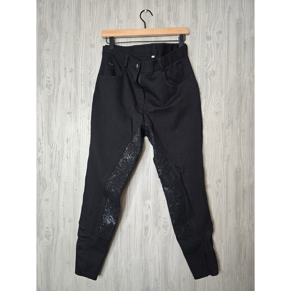 The Piper Evolution Silicone Grip Breeches Full Seat 36R Black Equestrian Riding
